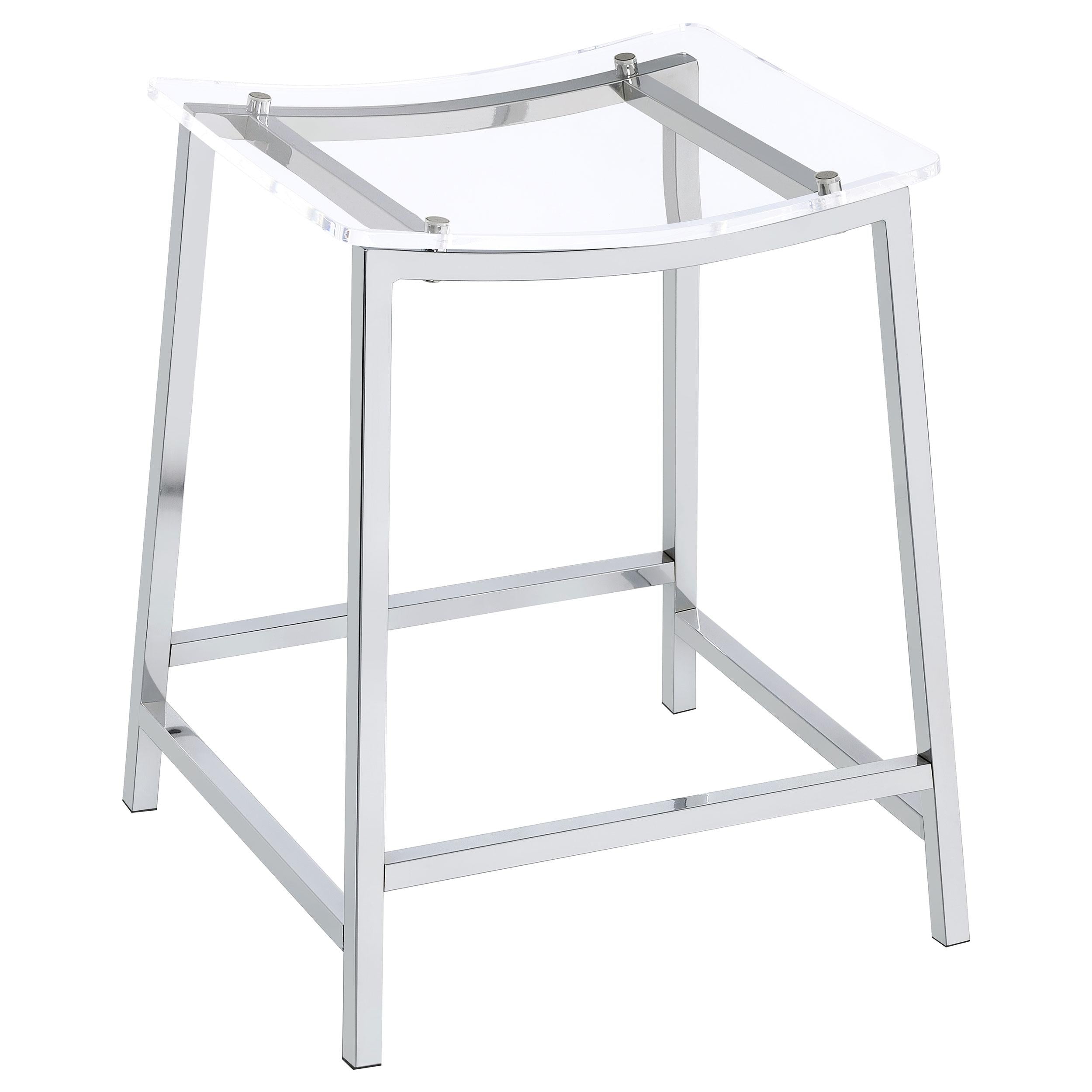 Coaster Furniture Jovani 182358 Acrylic Backless Counter Stool - Chrome IMAGE 1